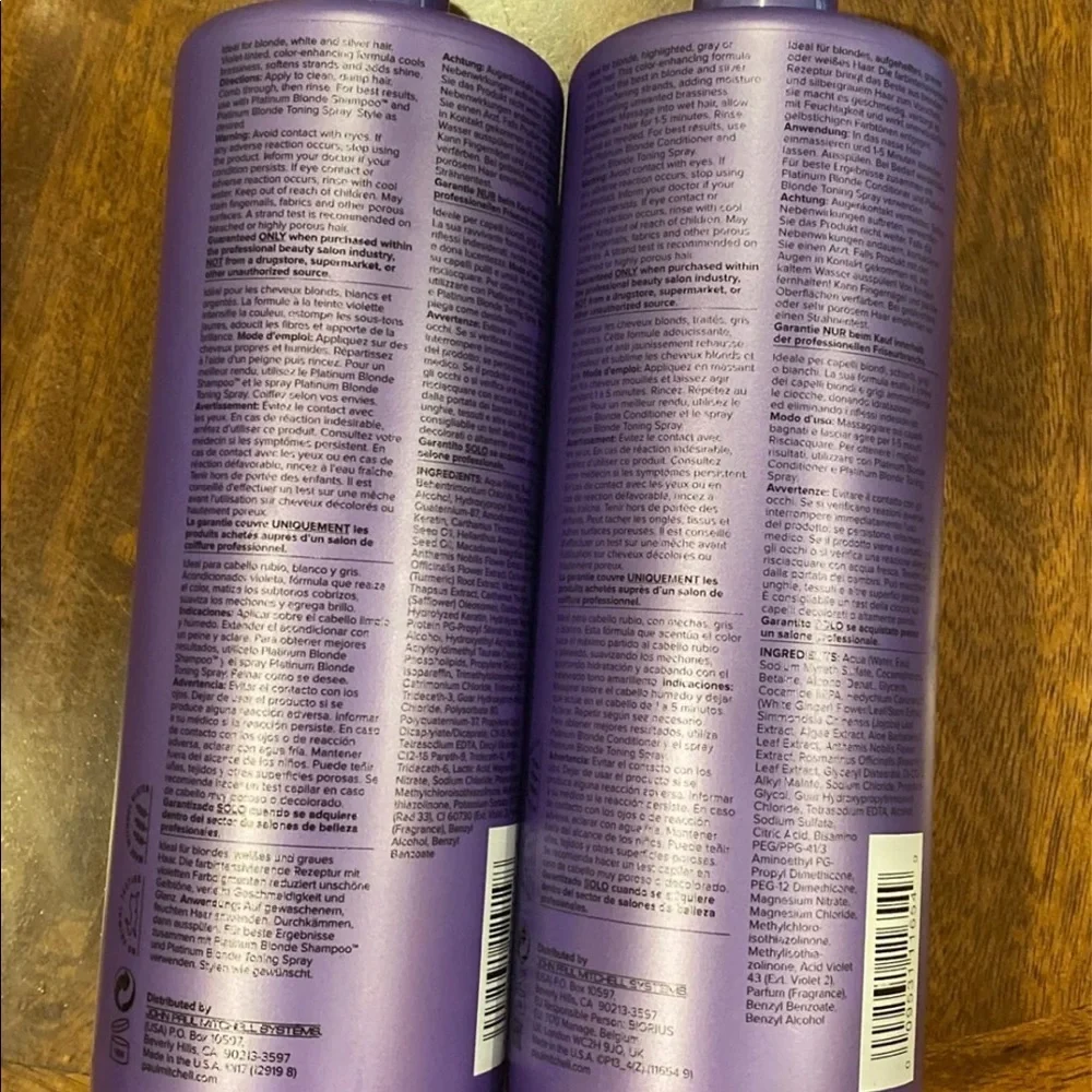 Paul Mitchell Platinum Blonde Shampoo Conditioner